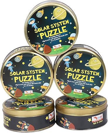 CocoMoco Kids Return Gift Combo Pack for Kids Birthday Party - 5 Pieces of Solar System Puzzle, 30 Pieces (Multicolour)