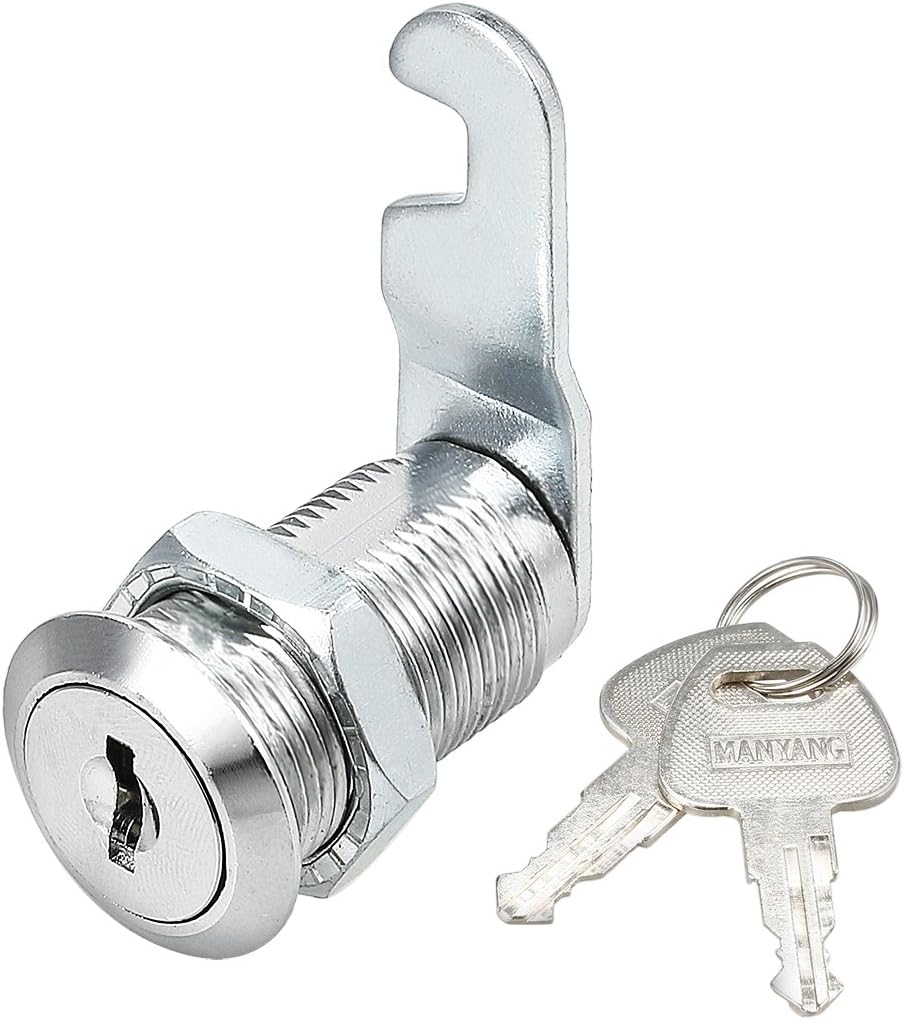 Sourcingmap Drawer Cabinet Cam Lock, 1-1/8" Cylinder Length with No.1 Cam, Fits on 7/8" Max Panel Thickness
