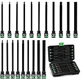 EMENTOL 3/8-Inch Drive Allen Hex Bit Socket Set, 20PCS Extra Long, SAE & Metric (3mm - 12mm, 1/8"-7/16"), CR-V, S2 Alloy Stee