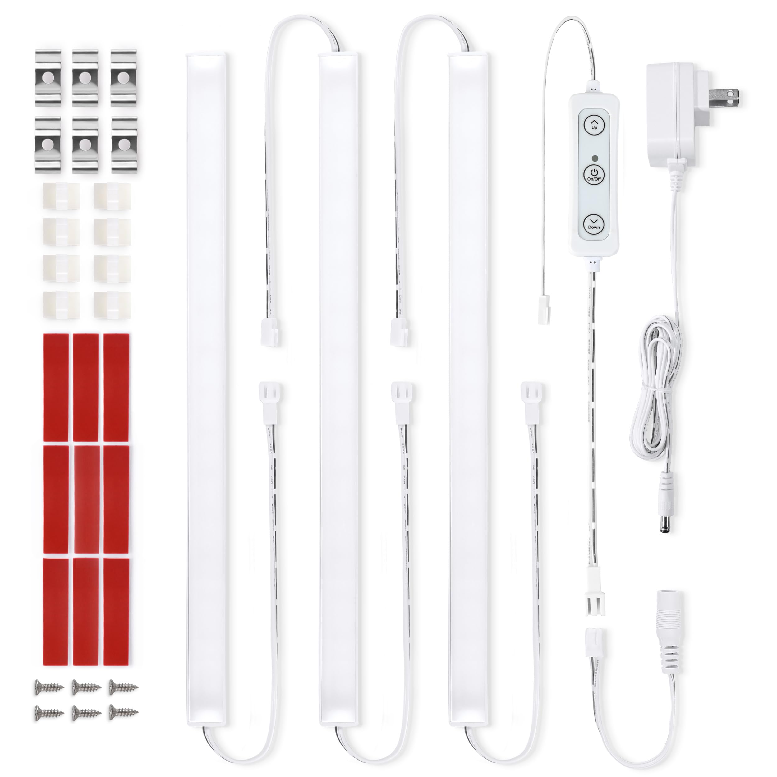 Photo 1 of Litever Under Cabinet Lighting Set Plug in, 3 pcs 12 Inches LED Light Bars. Super Bright Dimmable Linkable for Kitchen Undercabinet Counter Top Shelf Pantry Closet Display Lighting. Warm White 3000K