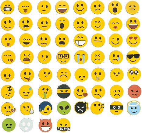 Amazon De East West Trading Gmbh Jumbo Set 120tlg Emoji Emoticon Smile Lachgesichter Magnete 60