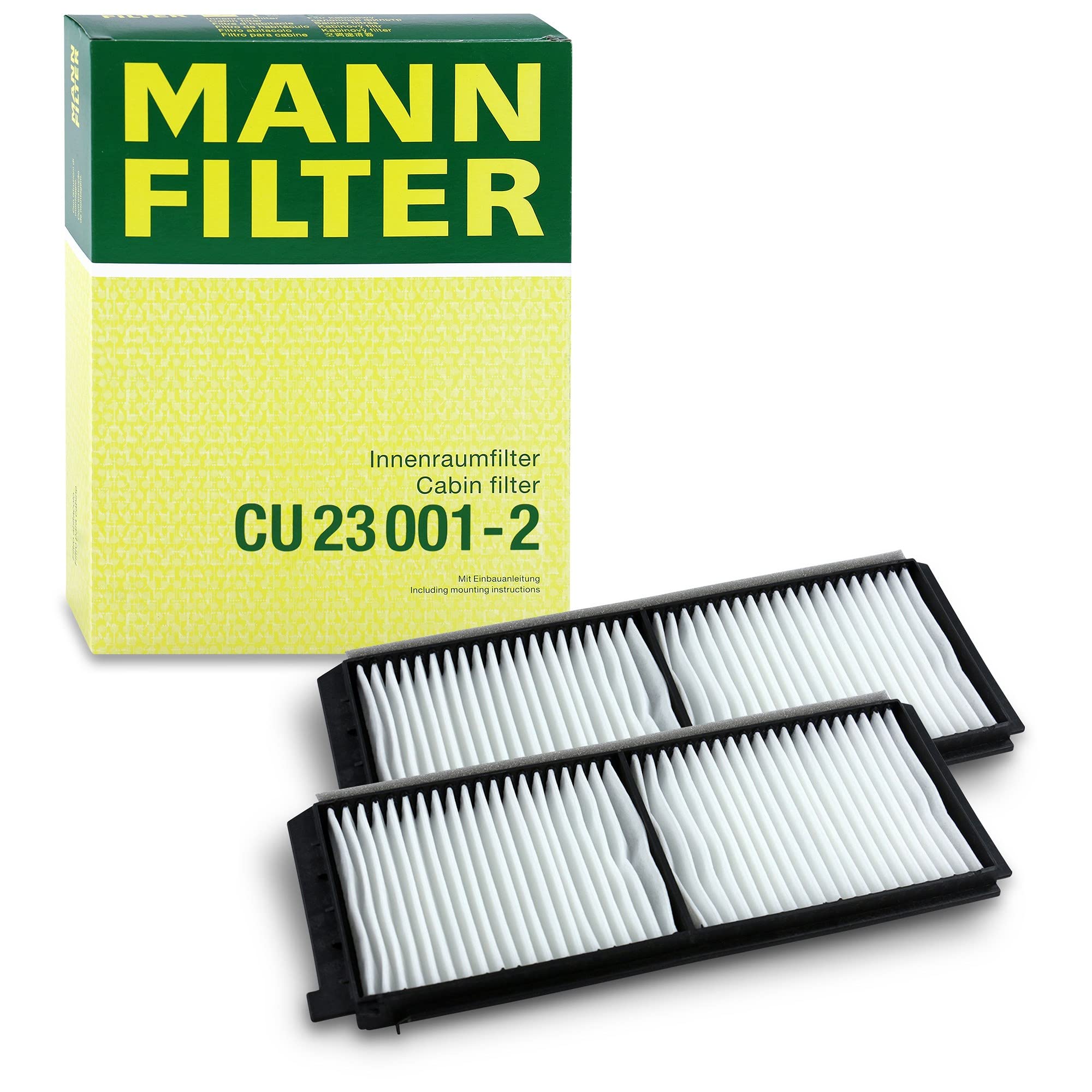 MANN-FILTER CU 23 001-2 Cabin Air Filter (set of 2) - for Cars + Transporters