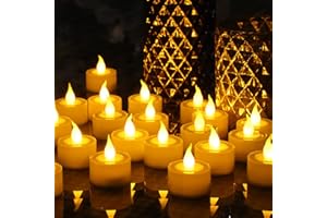 FURORA LIGHTING Ivory White LED Tealight Candles Pack of 20, Flameless Flickering Tealight Candles for Home Décor, 1.5’’(W) x 1.65’’(H), Battery Operated