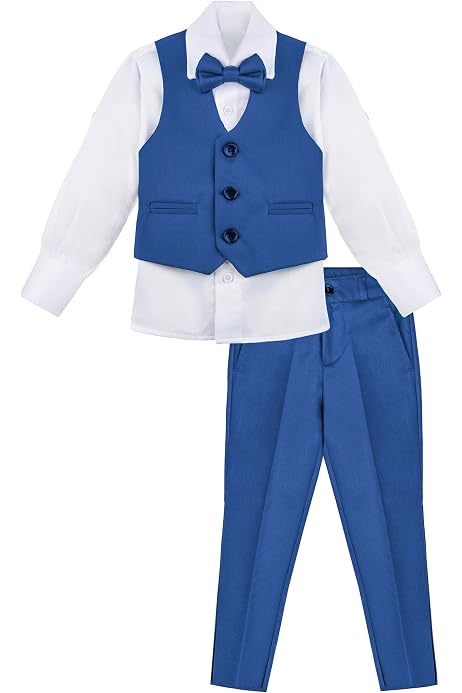 Costume 5 Pièces Garçon Lilax - Veste, Pantalon, Gilet, Chemise, Nœud Papillon - Taille 1-8 Ans