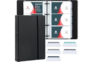 deli Business Card Book Holder, Business Card Organizer, Name Card Book Holder, Portable Office Business Card Holder, Hold 180 Cards, Black