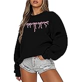 KIDDAD Oversized Bow Sweatshirt for Women Y2K Coquette Long Sleeve Sweater Cute Clean Girl Aesthetic Fall Pullover Tops