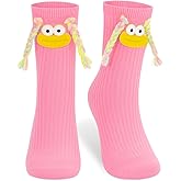 COZYMATE Crazy Socks for Kids Funny Novelty Silly Braid Hair Socks for Boys Girls Halloween Christmas Crazy Sock Day