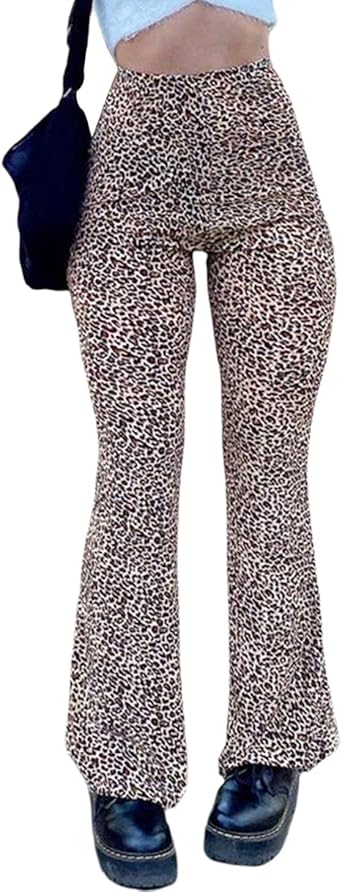 patterned bell bottom yoga pants