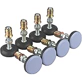 CSFMC Furniture Leveler PTFE(Teflon) Bottom(28mm Base),Threaded Shank(1/4-20) Adjust Pads,Table/Chair/Cabinet/Sofa Medium Adj