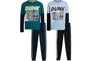 Pro Athlete Boys Sweat Suit Set - 4 Piece Short Sleeve Crewneck Athletic Graphic Tees and Tricot Jogger Sweatpants (8-16)