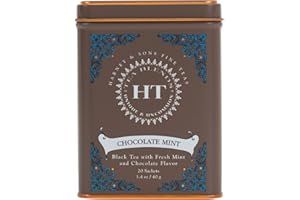 HARNEY & SONS Harney and Sons Chocolate Mint, Flavored Black Tea - 20 Sachets per Tin