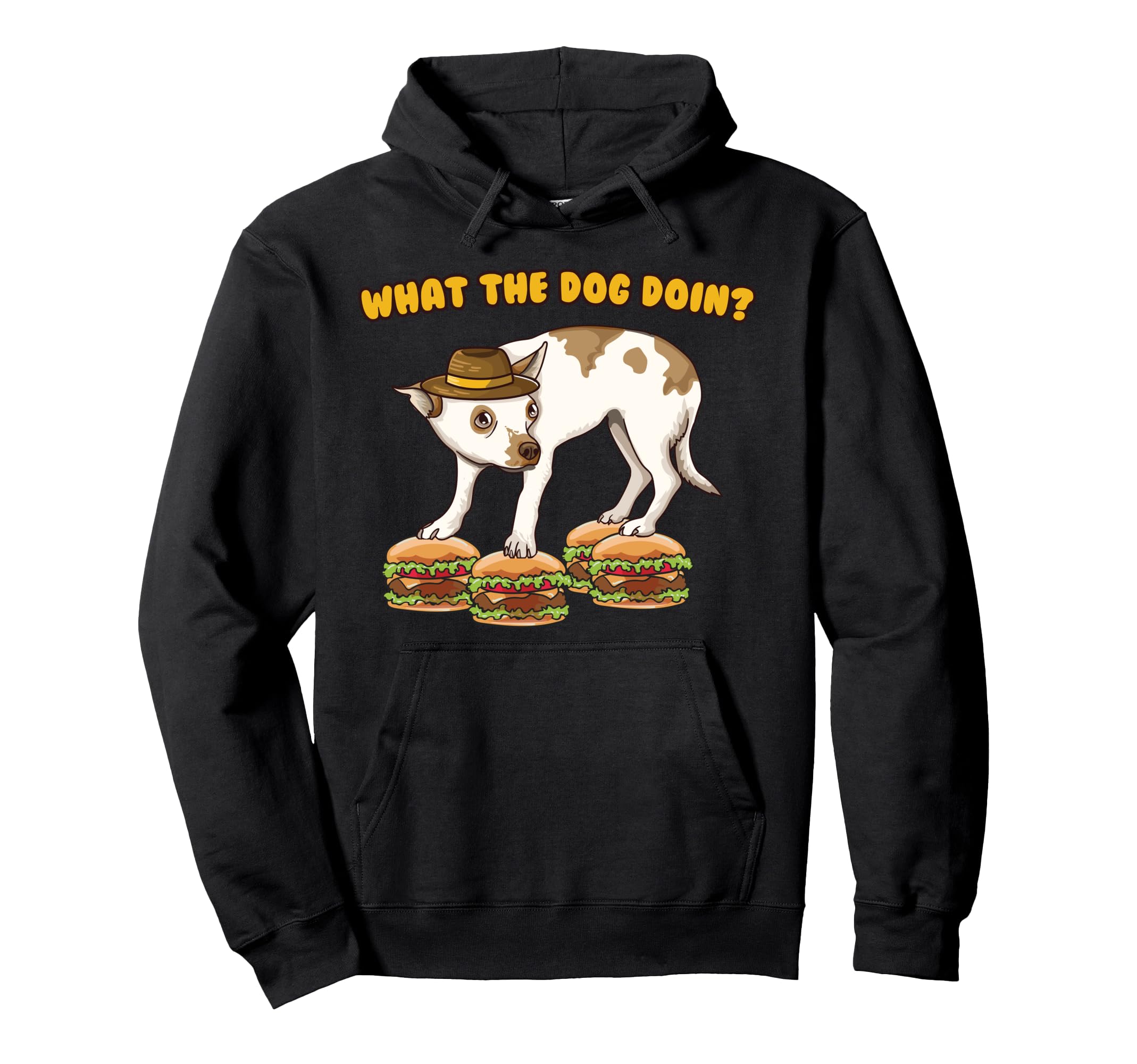 What The Dog Doin Funny Ironic Dank Meme Pullover Hoodie