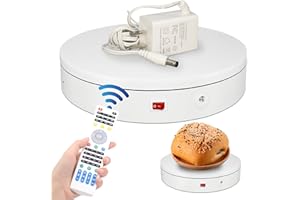 ComXim Rotating Display Stand with Remote Control, 360 Degree Motorized Platform 12.6in ，Automatic Mute Electric Turntable for Photography Product, 3D Scanning (7.78‘’ 44lb White)