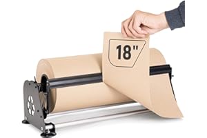 Paclord 18" Paper Roll Dispenser With a Cutter, Next Gen, Non-Slip Suction Cup Feet - Heavy-Duty Dispenser for Kraft, Freezer, Newsprint, Butcher Paper Rolls - Up to 10" in Diameter, Safe Rod Holder