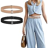 Gtziqa Crop Tuck Band, 2 Pcs Adjustable Crop Top Tuck Waist Band Tucking Sweater Shirt Elastic Stretch Belts for Women