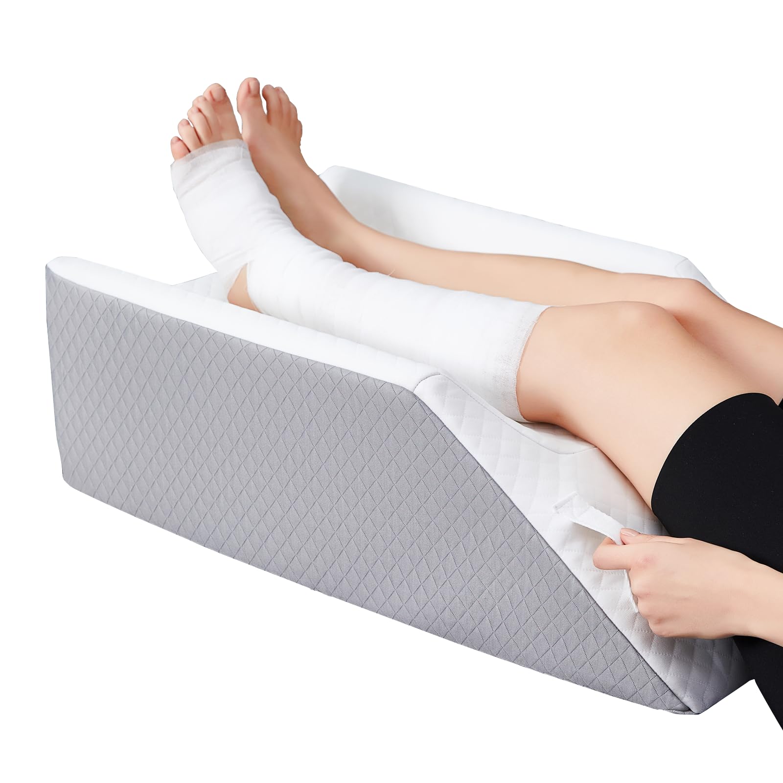 UJPFEO Leg Elevation Pillow,Wedge Pillow for Legs Pain Relief After Surgery, Injury Recovery, and Rest,Leg Pillows Elevating for Swelling Relief and Sleeping Blood Circulation,Memory Foam