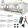 COBIZI 10x30 Pop Up Canopy Tent with 8 Removable Sidewalls, One Push Party Tent Outdoor Waterproof Event Canopy with Air Vent for Parties Commercial Wedding, 3 Height, Roller Bag, Sandbag, White