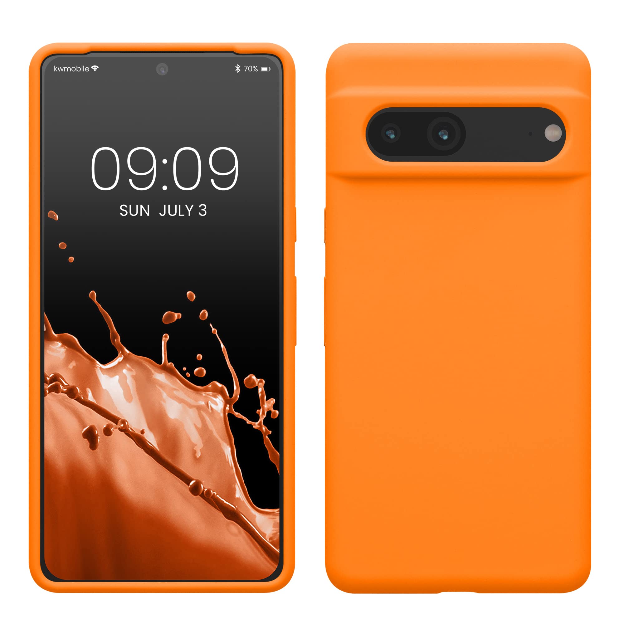 kwmobile Case Compatible with Google Pixel 7 Case - TPU Silicone Phone Cover with Soft Finish - Fruity Orange โ image 1