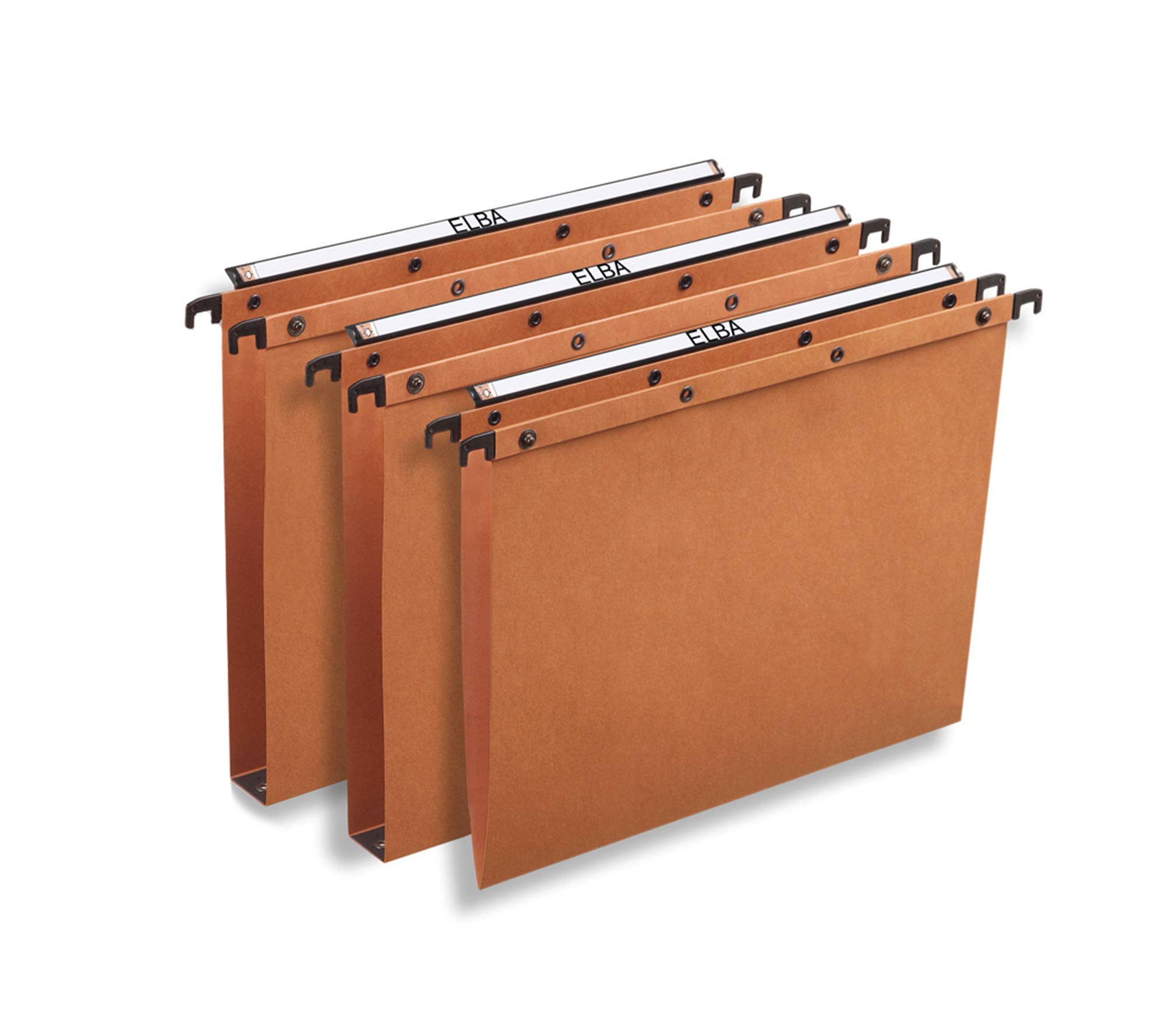 Elba - 100330312 Suspension Folders for Drawers, Spacing 39, Bottom V, External Size 37.2x25, Orange, Pack of 25