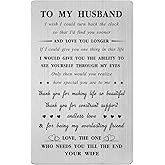 Mataly I Love You Gifts for Husband Birthday Card - Mens Anniversary, To My Husband On Our Wedding Day, Engraved Wallet Card Insert, Father's Day, Valentines