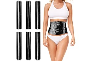 KOYEE 6 Rolls 60 Meters Black Osmotic Plastic Body Wrap, Workout and Sweat Enhancer Stomach Reduces Cellulite Body Wrap Film 