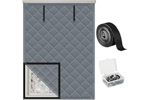 FAIROOTH Winter Insulated Window Cover 47in x 63in Thermal Insulated Window Cover 3 Layer Oxford Cloth Cotton Windows Blanket Heavy Duty Windows Insulation Kit for Winter to Keep Warm, Gray