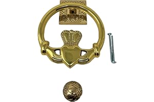 Exclusively Irish Claddagh Circular Door Knocker for Front Door - Antique Cooper|Polished Brass |Satin Nickel Knocker Ireland Home Décor 5.5''x 5.5''