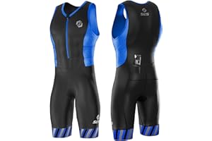 SLS3 Triathlon Suits Mens - Durable Sleeveless Tri Suit Men Triathlon Suit - Lightweight Trisuit with 2 Pockets for Storage