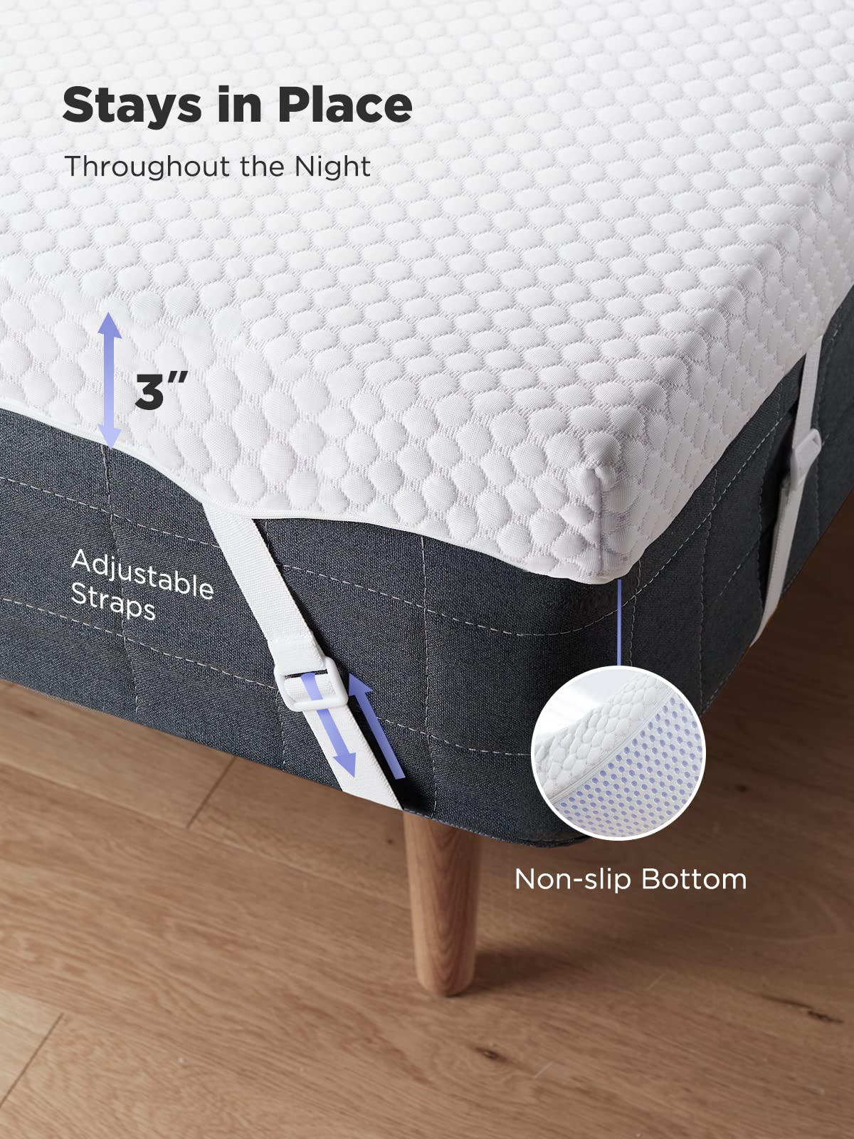 Mua PERLECARE 3 Inch Gel Memory Foam Mattress Topper for Pressure