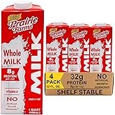 Prairie Farms Whole Milk, Shelf Stable, Boxed & Ultra Pasteurized (UHT), Vitamin D White Milk - Preservative and Hormone Free