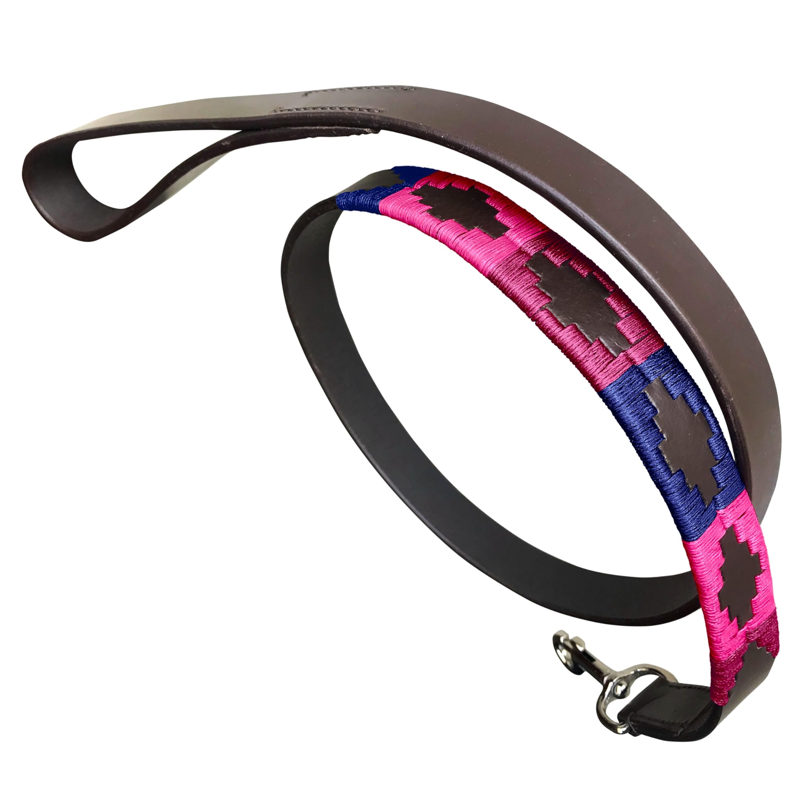 Carlos Diaz Genuine Leather Waxed Embroidered Polo Dog Lead
