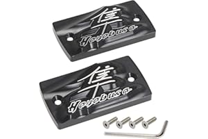 GIDIBII Brake Reservoir Cover, Front Brake Master Cylinder Fluid Clutch Cap Compatible with Suzuki GSX1300R Hayabusa 1999-2020 (2 PCS, Black)