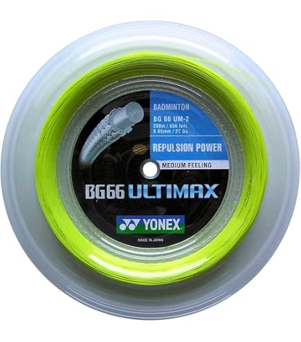 Amazon.com : YONEX BG66 Ultimax Badminton String - 200m Reel