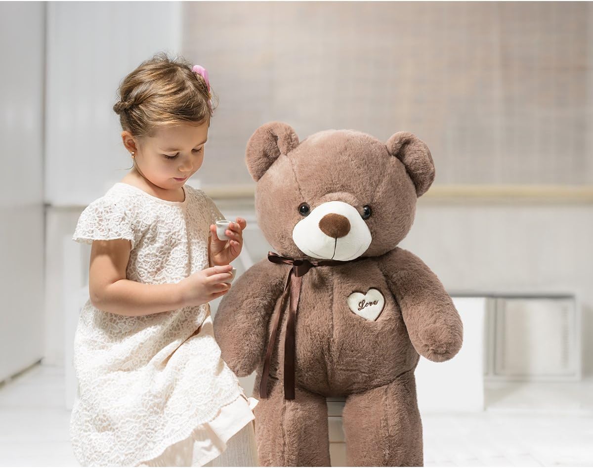 iBonny Teddy Bear Stuffed Animals Super Soft and Sweet Love Plush Bear Toy 32" Chocolate: Toys & Games