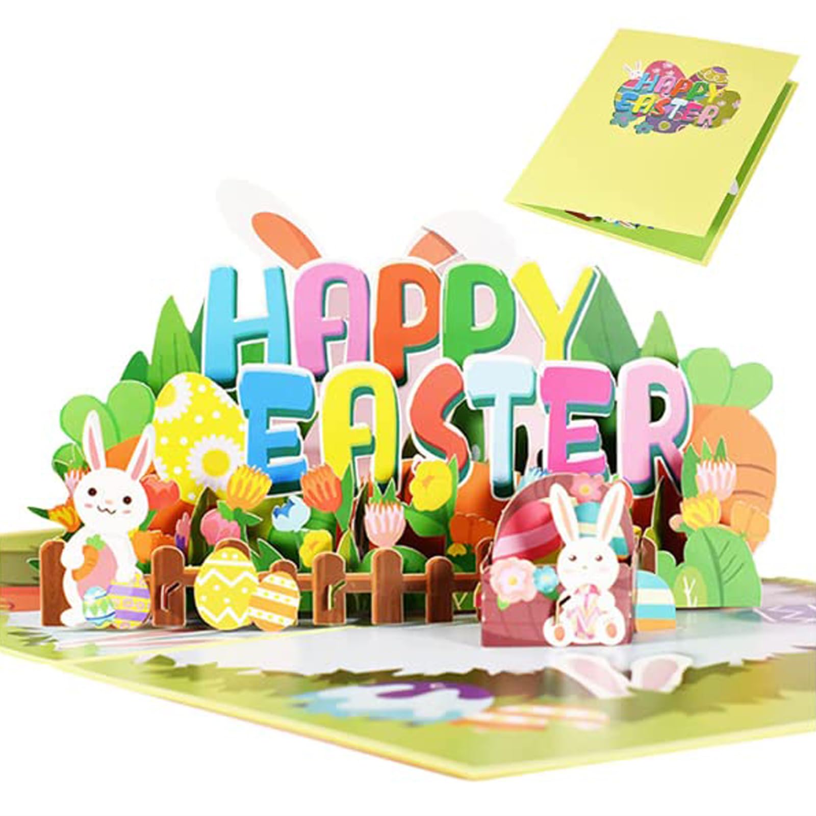 3D Pop Up Easter Greeting Cards,Happy Easter Gift Card with Envelopes,Bunny Cards for Kids