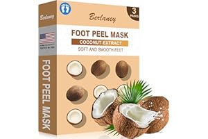 Berlaney Foot Peeling Mask - Pro Callus Remover with Coconut Extract for Rough Cracked Dry Feet - Dead Skin Remove, 3Pairs