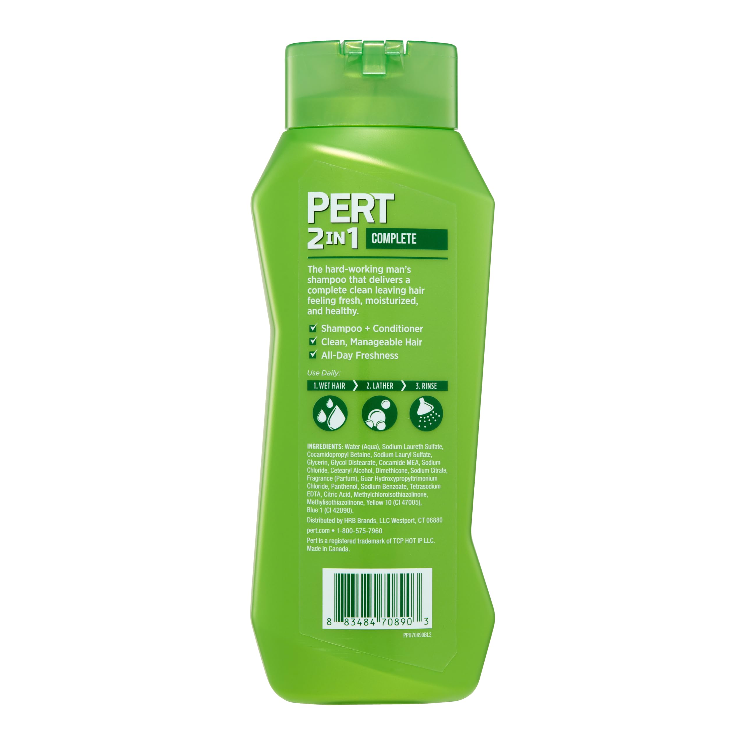 Pert 2 in 1 Complete Clean Shampoo and Conditioner - Mens Shampoo for Daily Use - Hair Conditioner for Men - Removes Dirt, Oil, and Build Up - 25.4 oz
