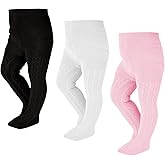 EPEIUS Baby Girl Tights Thick Cable Knit Leggings Stockings Cotton Pantyhose for Newborn Infant Toddler 3/4/5/6 Pack