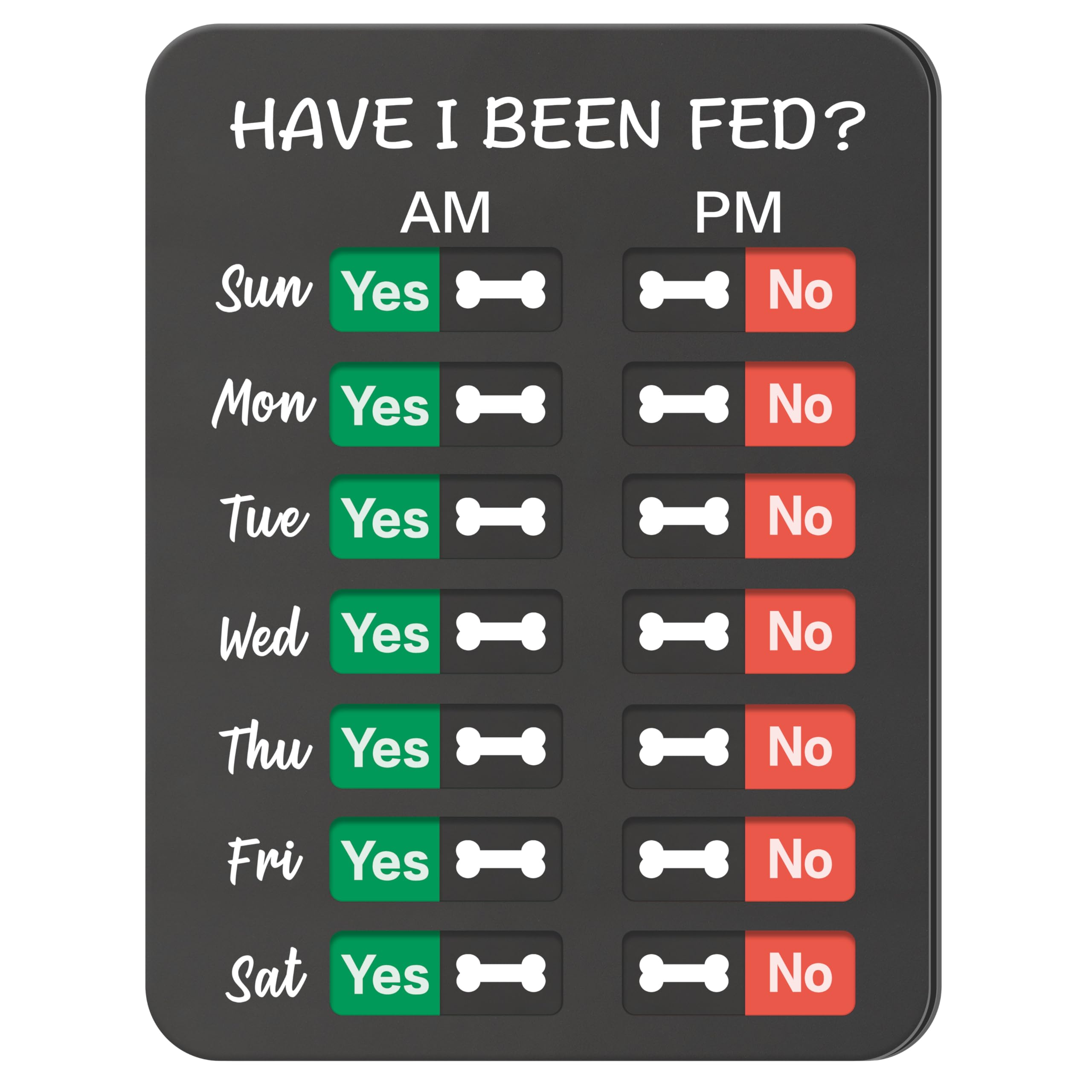 Photo 1 of Dog Feeding Reminder, Dog Fed Sign-Daily Am/Pm Chart Slider Sign for Pet Fed and Pill Reminder, Easy to Use On Fridge Or Wall with Adhesive and Magnet,Pet Supplies