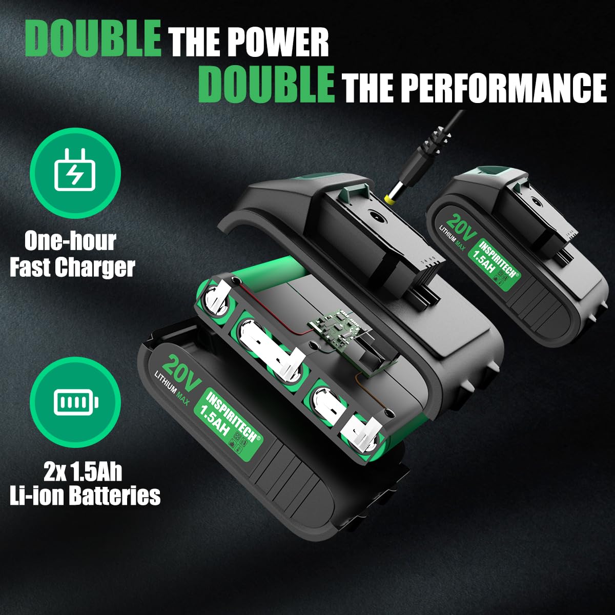 20V Cordless Brushless Power Drill Set with 2 Batteries and Charger,3/8-Inch Chuck Electric Drill-Driver,22 Torque Setting,Drilling/Driver Bits and Tool Bag Included
