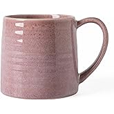 TaoTaojarvie Ceramic Coffee mugs, 21 oz, Extra Large Mugs, Big Tea Cups, Large Handle, Pottery Mugs, Big Belly, Transmutation Glaze,Wide Bottom, stripe pattern, Microwave and Dishwasher Safe. (Purple