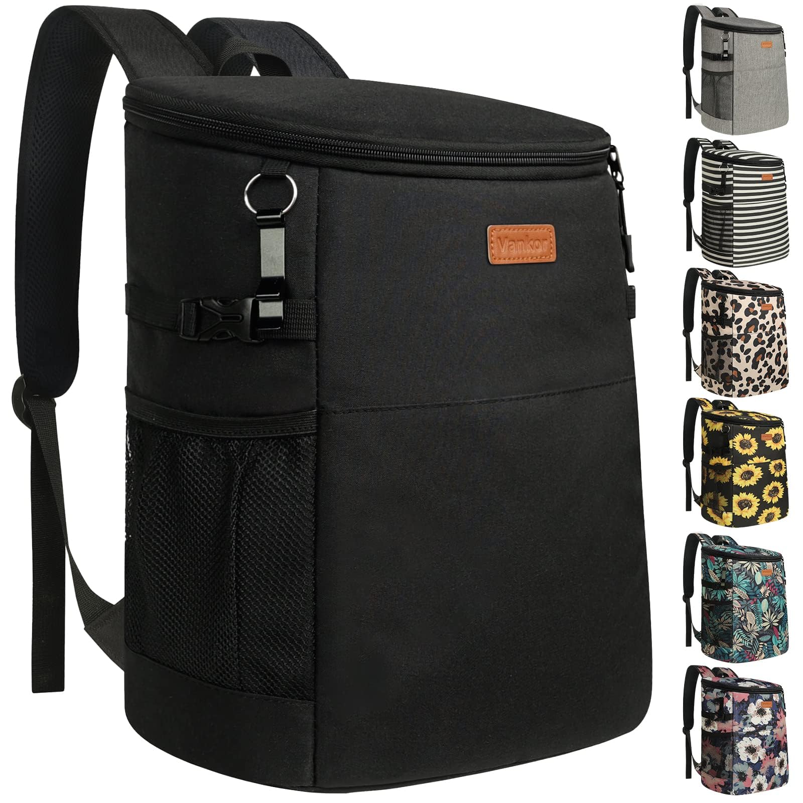 Photo 1 of Camping Cooler Backpack 45 Cans, Soft Backpack Coolers Insulated Leak Proof Travel Cooler Bag Waterproof Lunch Picnic Beach Work Trip Thermal Bag Drink Beverage Beer Cooler Black