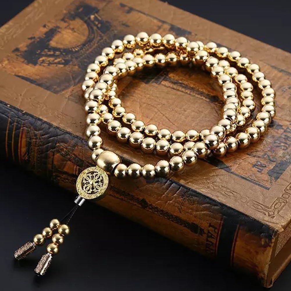 Daaseefee Full Steel Self Defence 108 Buddha Beads Bracelet Necklace Chain Stainless Steel Outdoor Titanium Steel Metal Whip Self Defense Accessories