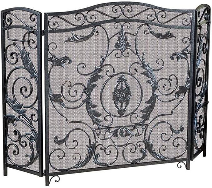 J-Pantalla Chimenea 3 Grupo Hierro Forjado Chimenea De Pantalla, Al