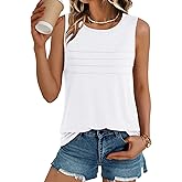 AUTOMET Womens Tank Tops 2026 Summer Dressy Casual Blouses Sleeveless Flowy Crewneck Outfits Basic Trendy Clothes