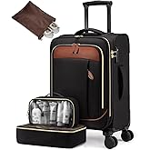 LOVEVOOK Carry on Luggage for Women and Men, Softside Suitcases with Daul Wheels