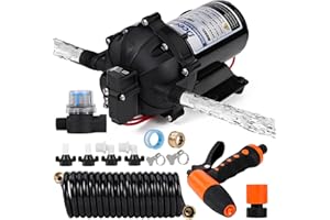 7.5GPM 80PSI Washdown Pump Kit - 12V Marine Self-Priming RV Water Pump with Pressure Switch, RV Fresh Water Pump for Boats, C