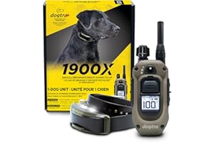 Dogtra 1900X E-Collar - 3/4 Mile Range, Dogs 45 lbs+, IPX9K Waterproof, 100 Stimulation Levels, Vibration, Tone, Rechargeable