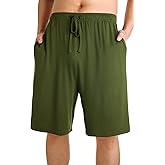 WiWi Mens Pajama Shorts Super Soft Lounge Bottoms Bamboo Viscose Cooling Sleep Bottom with Pockets S-3X