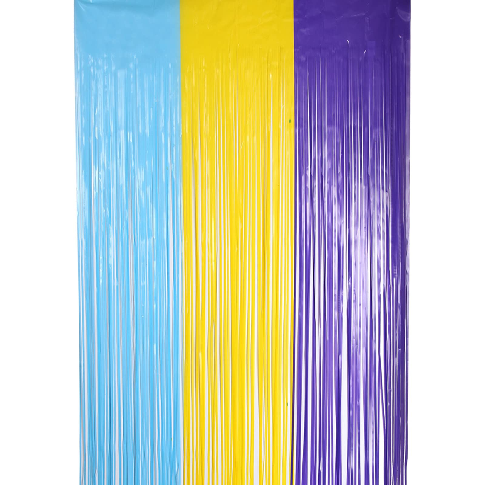 JK Home 2 Pack Colorful Foil Fringe Curtain, 3.2ftx8.2ft Tinsel Metallic Curtains Photo Backdrop for Birthday Party Wedding Engagement Bridal Shower Halloween Christmas